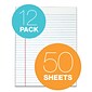 TOPS Legal Notepads, 8.5" x 11", Wide, White, 50 Sheets/Pad, 12 Pads/Pack (7523)