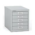 Bisley® 5-Drawer Steel Desktop Storage Cabinet, Silver, Letter (MD5-SL)