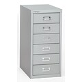 Bisley® 6-Drawer Steel Vertical File Cabinet, Silver, Letter/A4 (MD6-SL)