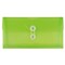 JAM Paper® #10 Plastic Envelopes with Button and String Tie Closure, 5 1/4 x 10, Lime Green Poly. 12