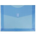 JAM Paper® Plastic Envelopes with Hook & Loop Closure, 2 Expansion, Letter Booklet, 9.75 x 13, Bl