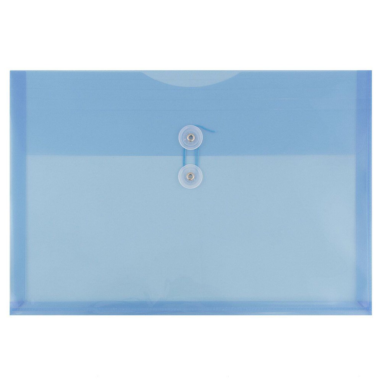 JAM Paper® Plastic Envelopes with Button and String Tie Closure, Legal Booklet, 9.75 x 14.5, Blue Poly, 12/pack (219B1BU)