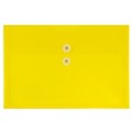 JAM Paper® Plastic Envelopes with Button and String Tie Closure, Legal Booklet, 9.75 x 14.5, Yellow