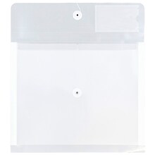 JAM Paper® Plastic 2 Divider Envelopes, Button String Tie Closure, Letter Booklet, 10.5 x 11.75 x1.5