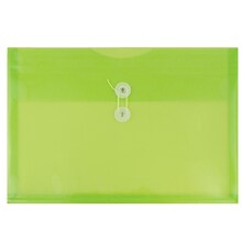 JAM Paper® Plastic Envelopes with Button and String Tie Closure, Letter Booklet, 9.75 x 13, Lime Gre