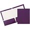 JAM Paper Laminated Two-Pocket Glossy Presentation Folders, Purple, 50/Box (385GPUC)