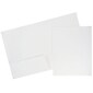 JAM Paper Glossy 2 Pocket Presentation Folder, White, 6/Pack (385GWHA)
