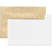JAM Paper® Blank Greeting Cards Set, 4Bar A1 Size, 3.625 x 5.125, Parchment Brown Recycled, 25/Pack