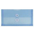 JAM Paper® Plastic Envelopes with Button and String Tie Closure, #10 Business Booklet, 5.25 x 10, Bl