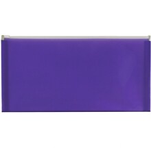 JAM Paper® #10 Plastic Envelopes with Zip Closure, 5 x 10, Purple Poly, 12/pack (921Z1PU)