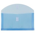 JAM Paper® #10 Plastic Envelopes with Hook & Loop Closure, 1 Expansion, 5.25 x 10, Blue Poly, 12/