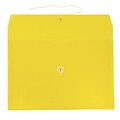 JAM Paper® Plastic Envelopes with Button and String Tie Closure, Legal Booklet, 9.75 x 14.5, Yellow