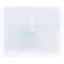 JAM Paper® Plastic 2 Divider Envelopes, Button String Tie Closure, Letter Booklet, 10.5 x 11.75 x1.5