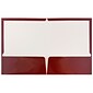 JAM Paper Glossy 2-Pocket Presentation Folder, Maroon Burgundy, 100/Box (V0312403B)