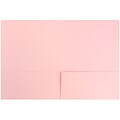 JAM Paper® Premium Matte Colored Cardstock Two-Pocket Presentation Folders, Baby Pink, 6/Pack (28876