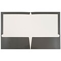 JAM Paper® Laminated Two-Pocket Glossy Presentation Folders, Grey, 6/Pack (31225352U)