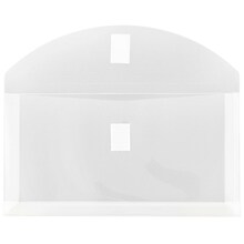 JAM Paper® #10 Plastic Envelopes with Hook & Loop Closure, 1 Expansion, 5.25 x 10, Clear Poly, 12