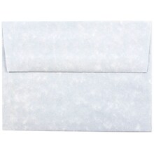 JAM Paper® Blank Greeting Cards Set, A2 Size, 4.375 x 5.75, Parchment Blue Recycled, 25/Pack (304624