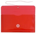 JAM Paper® Plastic Envelopes with Button and String Tie Closure, #10 Business Booklet, 5.25 x 10, Re