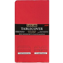 JAM Paper® Paper Table Cover with Plastic Lining, Red Tablecloth, Sold Individually (291323336)