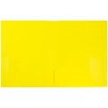 JAM Paper POP 2-Pocket Plastic Folder, Yellow, 6/Pack (382Eyed)