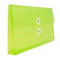 JAM Paper® #10 Plastic Envelopes with Button and String Tie Closure, 5 1/4 x 10, Lime Green Poly. 12/pack (921B1LI)