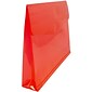 JAM Paper® Plastic Envelopes with Hook & Loop Closure, 2" Expansion, Letter Booklet, 9.75" x 13", Red Poly, 12/pack (218V2RE)