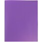 JAM Paper POP Two-Pocket Plastic Folders, Purple, 6/Pack (382Epud)