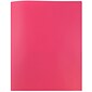 JAM Paper POP 2-Pocket Plastic Folders, Fuchsia Hot Pink, 6/Pack (382Efud)