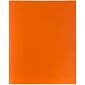 JAM Paper POP Two-Pocket Plastic Folders, Orange, 96/Pack (382EORB)