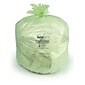 BioTuf Compostable Coreless Trash Bags, 13 Gallon, 24"x32", 0.88Mil, Green, 25 Bags/Roll, 8 Rolls