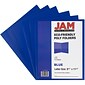 JAM Paper POP 2-Pocket Plastic Portfolio Folder, Deep Blue, 6/Pack (382Ebud)