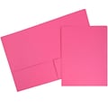 JAM Paper® Premium Matte Colored Cardstock Two-Pocket Presentation Folders, Magenta Pink, 6/Pack (166628273B)