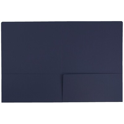 JAM Paper Premium Matte Colored Cardstock Two-Pocket Presentation Folders, Navy Blue, 6/Pack (166628415B)