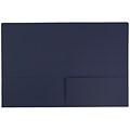 JAM Paper Premium Matte Colored Cardstock Two-Pocket Presentation Folders, Navy Blue, 6/Pack (166628