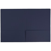 JAM Paper Premium Matte Colored Cardstock Two-Pocket Presentation Folders, Navy Blue, 100/Box (16662