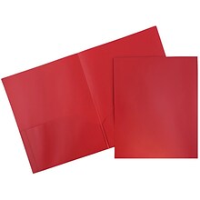 JAM Paper POP 2-Pocket Plastic Presentation Folder, Red, 96/Pack (382EREDB)