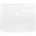 JAM Paper® Plastic 3 Hole Punch Binder Envelopes, Hook & Loop Closure, 1 Expansion, Clear, 12/Pack