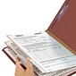 Smead End Tab Pressboard Classification Folders with SafeSHIELD Fasteners, Letter Size, Red, 10/Box (26860)
