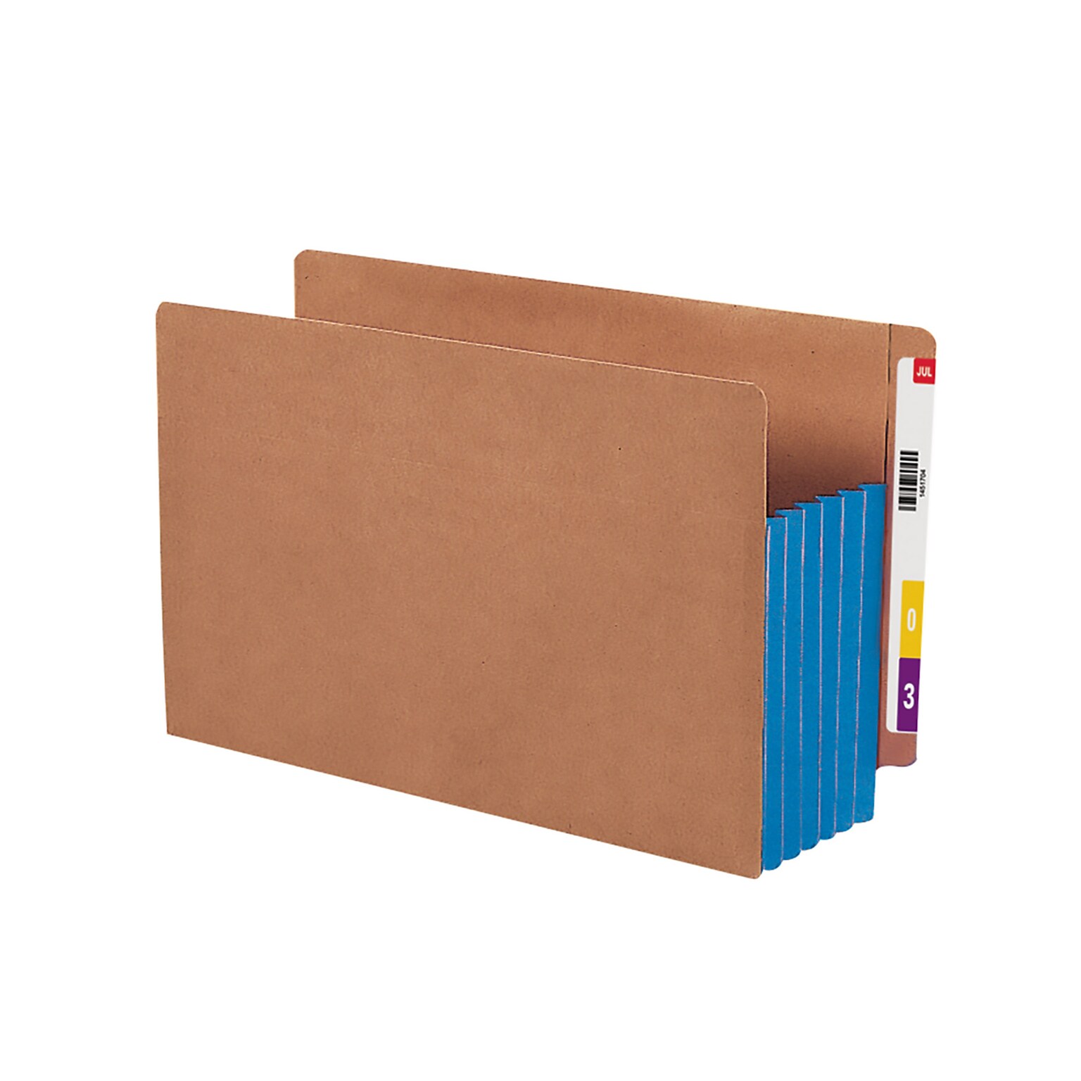 Smead 30% Recycled Heavyweight Reinforced File Pocket, 5 1/4 Expansion, Legal Size, Blue, 10/Box (74689)