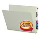 Smead End Tab Pressboard File Folder, Straight-Cut Tab, 2" Expansion, Letter Size, Gray/Green, 25/Box (26210)