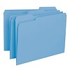 Smead File Folders, 3 Tab, Letter Size, Blue, 100/Box (10239)