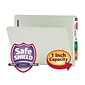Smead End Tab Classification Folders with SafeSHIELD Fasteners, Letter Size, Gray/Green, 25/Box (34705)