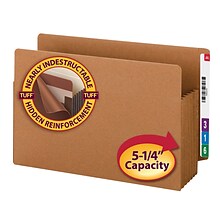 Smead TUFF Reinforced Redrope File Pockets, 5-1/4 Expansion, Legal Sized, Brown, 10/Box (74790)