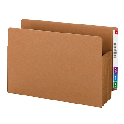 Smead TUFF Reinforced Redrope File Pockets, 5-1/4 Expansion, Legal Sized, Brown, 10/Box (74790)