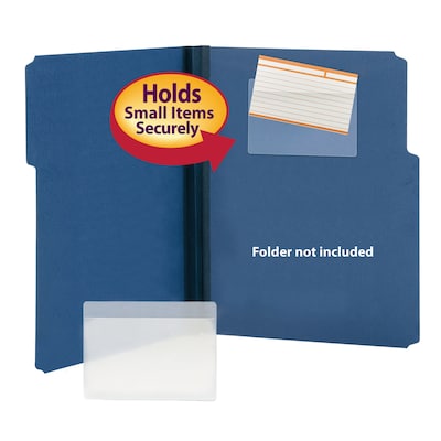 Smead® Self-Adhesive Poly Pockets, Index Card Size (5-5/16" W x 3-5/8" H), Clear, 100/Bx (68153)