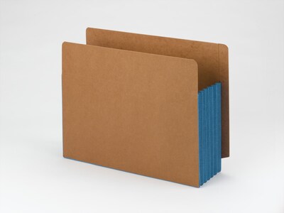 Smead 30% Recycled Reinforced File Pocket, 5 1/4 Expansion, Letter Size, Blue, 10/Box (73689)