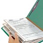 Smead End Tab Pressboard Classification Folders with SafeSHIELD Fasteners, Letter Size, Green, 10/Box (26785)