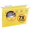 Smead TUFF® Hanging File Folders with Easy Slide® Tabs, Letter, 3 Tab, Yellow, 18/Box