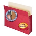 Smead File Pocket, Straight-Cut Tab, 3-1/2 Expansion, Letter Size, Red, Each (73231)